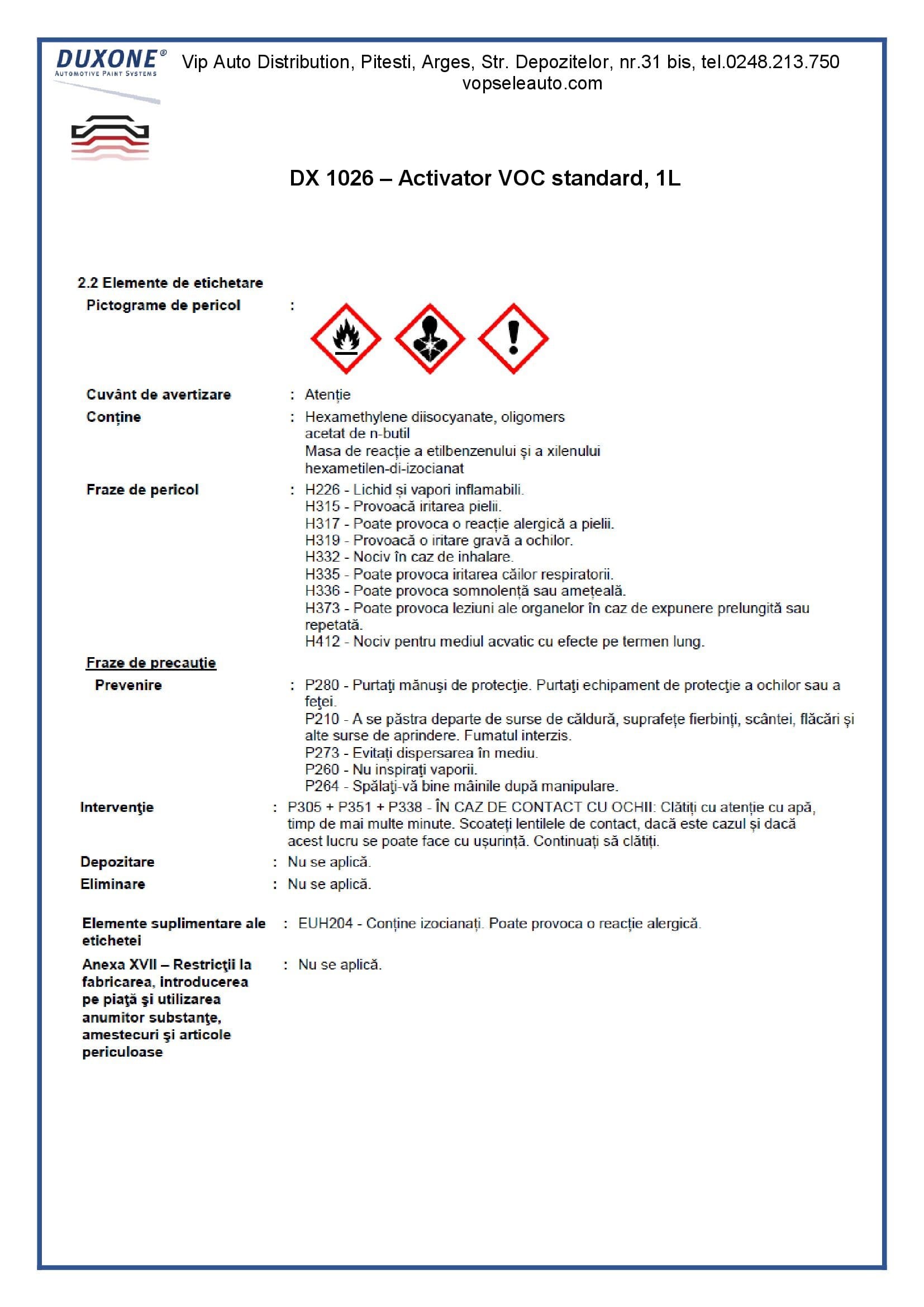 Activator VOC, 1L,, Duxone, standard